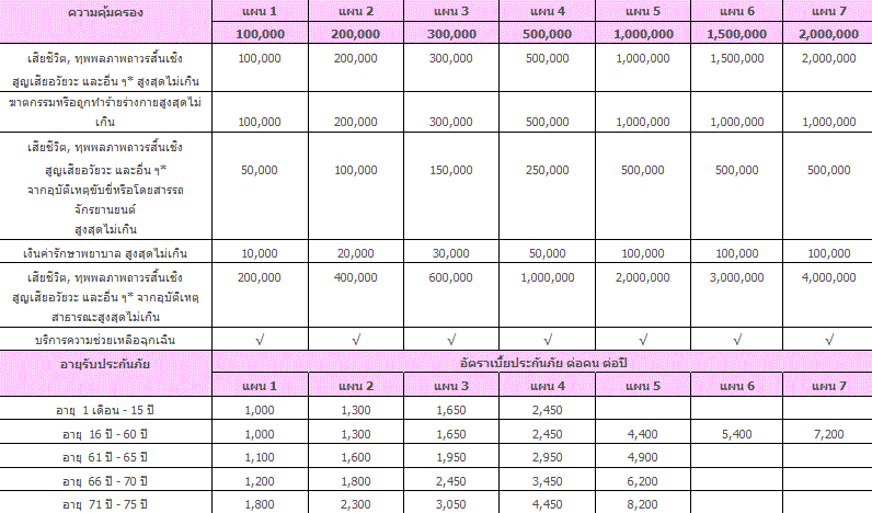 ประกันภัยอุบัติเหตุส่วนบุคคล Easy P.A. Plus เมืองไทยประกันชีวิต