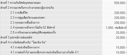 ประกันภัยผู้เล่นกอล์ฟ – สินทรัพย์ประกันภัย