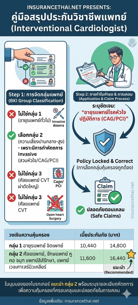 Interventional Cardiologist จัดอยู่ในกลุ่มใด สำหรับประกันแพทย์