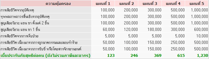 ประกันภัยอุบัติเหตุส่วนบุคคล – สินทรัพย์ประกันภัย